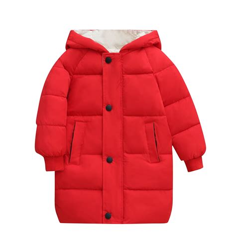 Kids Down Coat Winter Clothes Warm Hooded Puffer Quilted Jacket Mid ...