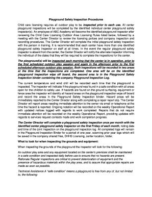 Fillable Online Playground Safety Inspection Procedures Fax Email Print ...