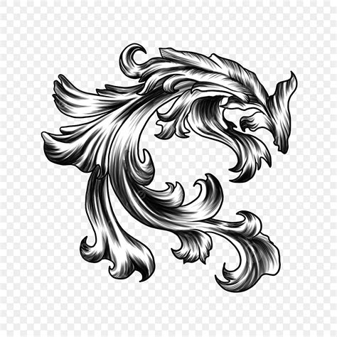 Baroque Swirls PNG Transparent, Baroque Swirl Leaf Decoration Vintage ...