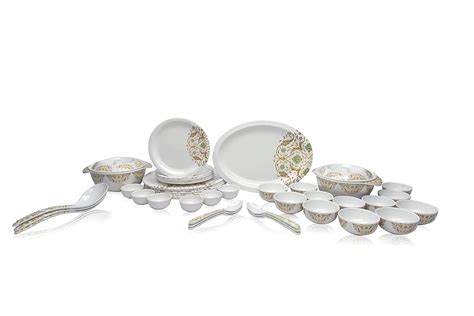 Buy Tibros Aster Series Temple Tree Gold Design Dinner Set 44 pcs ...