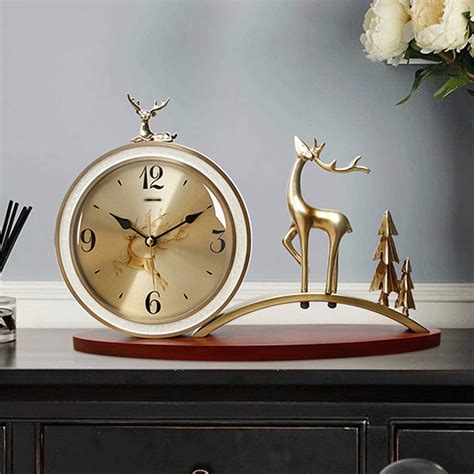 Home Decorative Luxury Desk Clock,Silent Non-Ticking Bedside Table ...