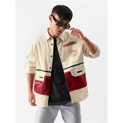 Buy The Souled Store Iron Man: Logo Utility Shirts For Mens Online