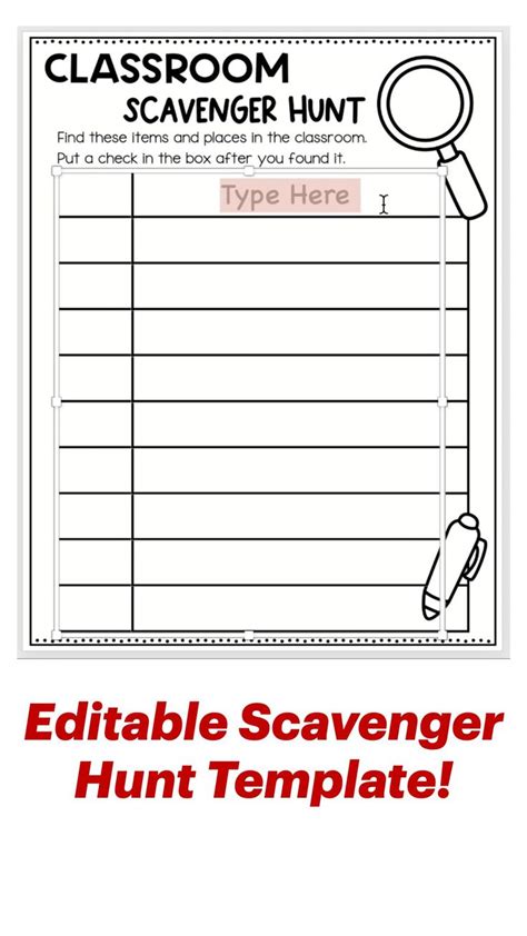 Editable Scavenger Hunt Template! | Scavenger hunt template, Textbook ...