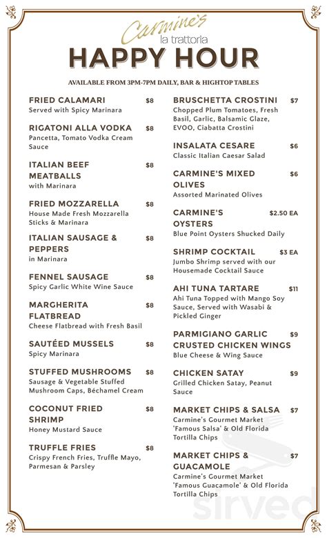 Carmine's La Trattoria Restaurant menus in Palm Beach Gardens, Florida ...