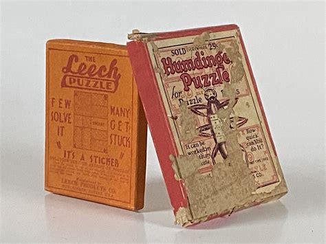 LOT of Two Compact Vtg 1920's Humdinger Puzzle & The Leech Puzzle Both ...