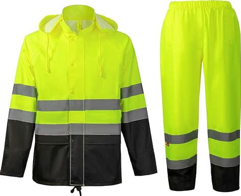 ProtectX Hi Vis Rain Suit for Men, Rain Gear for Men, High Visibility ...