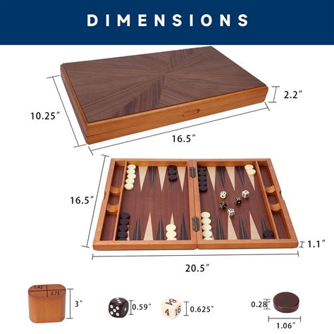 Buy GSE Games & Sports Expert 17 Premium Wooden Inlay Backgammon Board ...