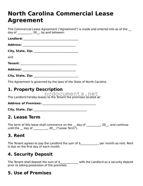 Download North Carolina Commercial Lease Agreement Template - NC Documents