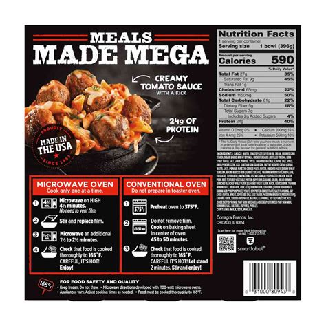 Buy Banquet MEGA Bowls Dynamite Penne with Meatballs, Frozen Meal, 14 ...