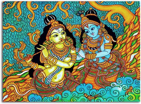 Tamatina Kerala Mural Art Canvas Painting | Colorful Fairies ...