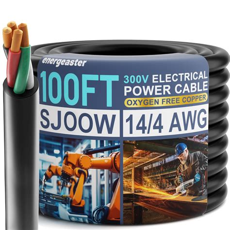 Electric 14/4 SJOOW Bulk Cable-14 Gauge 4 Conductor-Rated for 300V, 15A ...
