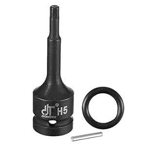 uxcell 1/2-Inch Drive x H5 Impact Hex Bit Socket, Metric 3" Length, Cr ...
