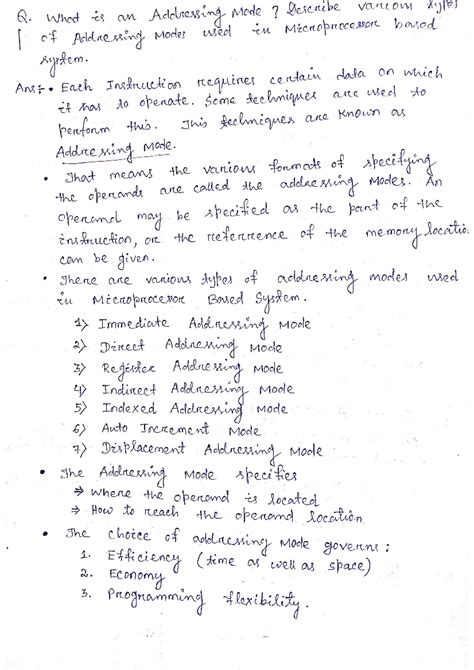 COA Unit 1: Overview of Addressing Modes in Microprocessor Systems ...