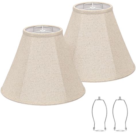 Bell Lamp Shades Set of 2, Beige Shade Replacement for Table Lamps ...