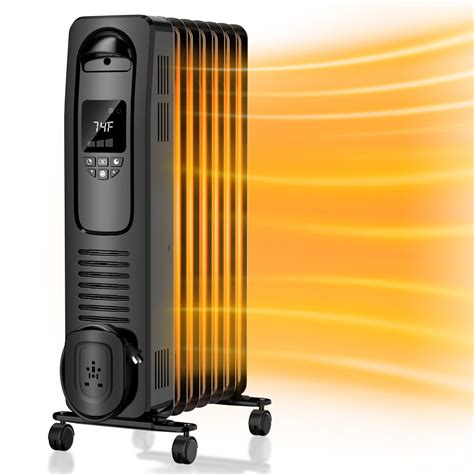 BREEZEHEAT 1500W Oil Filled Heater-Electric Radiator Space Heater with ...