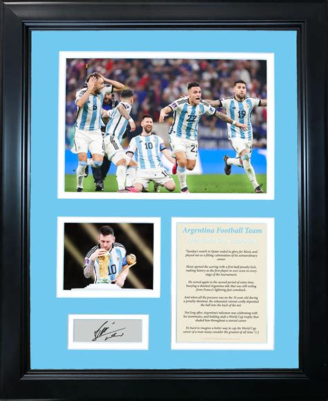 Buy Framed Argentina 2022 World Cup Champions Lionel Messi Facsimile ...