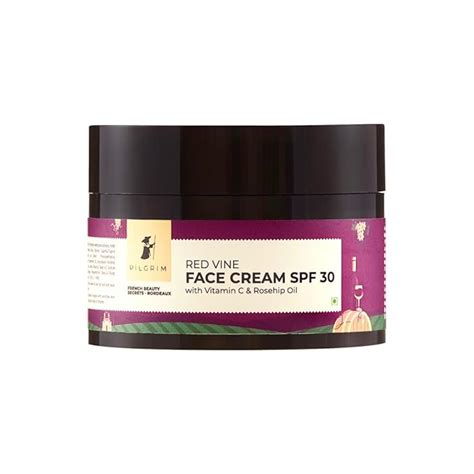 PILGRIM French Red Vine Face Cream with SPF 30 Sunscreen, Rosehip Oil ...