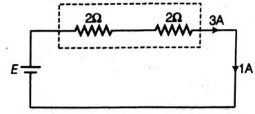 A circuit is shown in the figure. The e.m.f. of the battery is