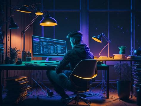 High-Tech Computer Setup with Coding 的图像结果