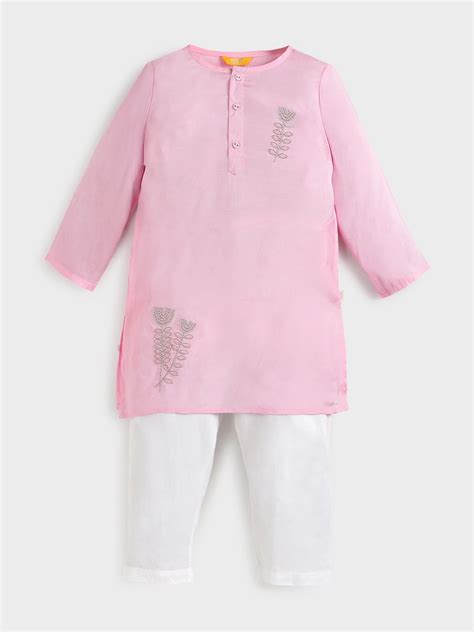 Somersault - Rose Glow Zari Work Kurta Pajama Set | Soft & Comfortable ...