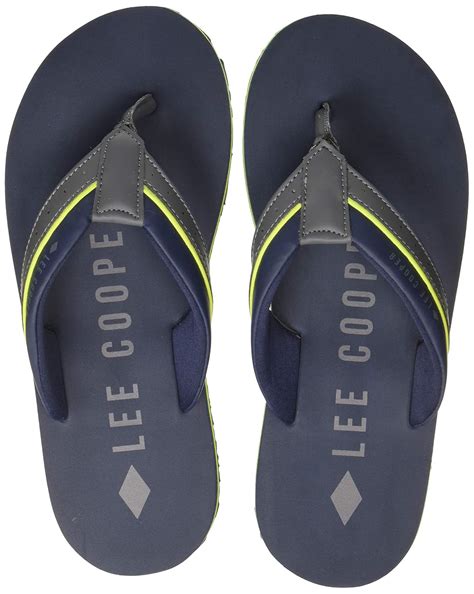 Buy Lee Cooper Men Navy Leather Flip-Flops-8 UK (41 EU) (8.5 US ...