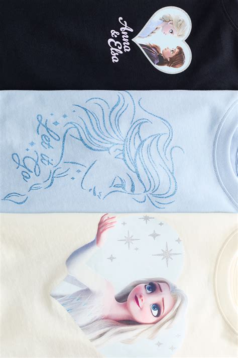 Cream/Frozen 3-pack printed jersey tops for kids | H&M IN