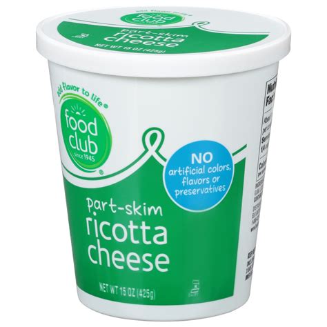 Food Club Part-Skim Ricotta Cheese 15 oz 1 ct | Shipt