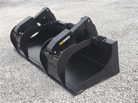 84″ Severe Duty Solid Bottom Bucket Grapple Fits Skid Steer Quick ...