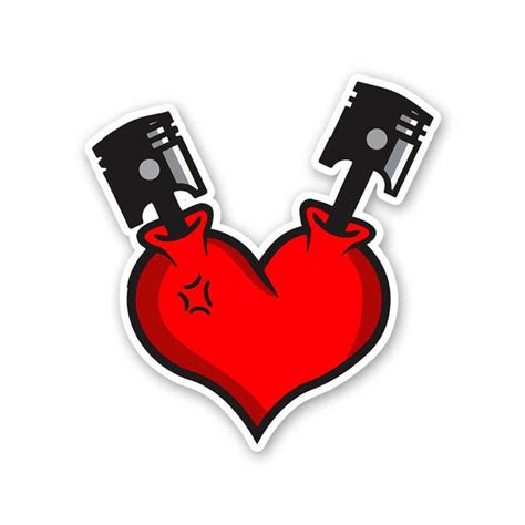 Piston Heartbeat Sticker – STICK IT UP