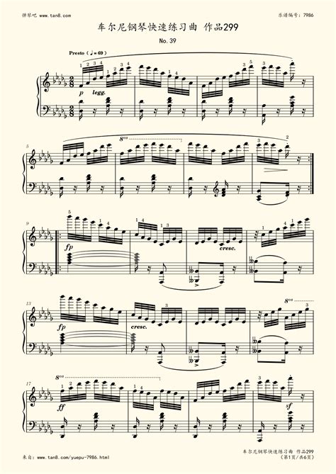 《车尔尼299 No.39,钢琴谱》车尔尼|弹琴吧|钢琴谱|吉他谱|钢琴曲|乐谱|五线谱|高清免费下载|蛐蛐钢琴网