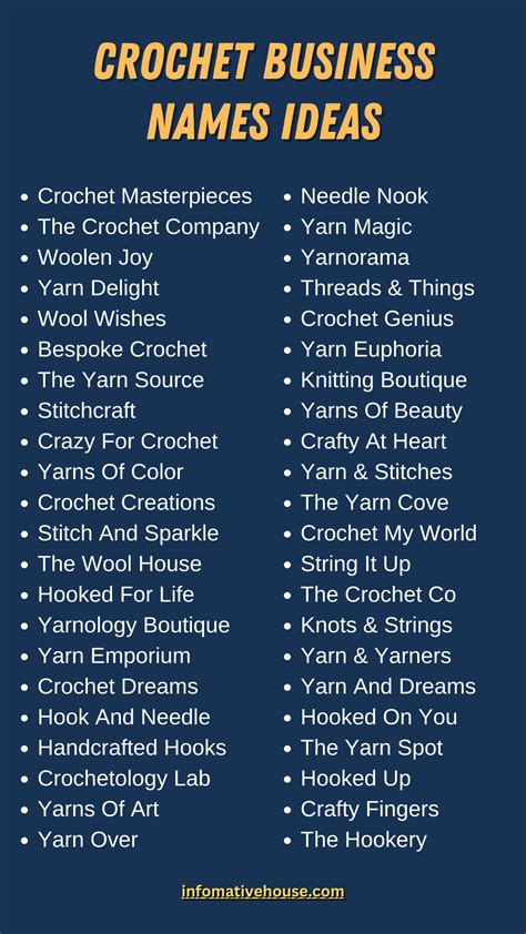 Creative crochet business name ideas to inspire your next venture ...