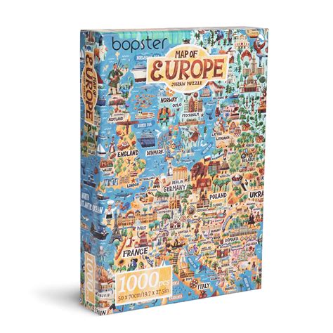 bopster Map of Europe Illustrated Jigsaw Puzzle 1000pcs - Click Europe