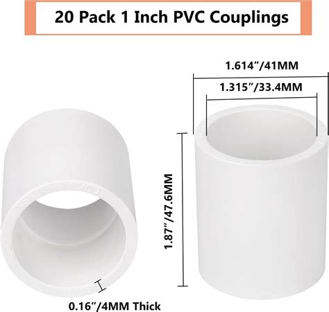 Lswteiz 20 Pack 1 PVC Couplings Adapter Pipe Fittings, India | Ubuy