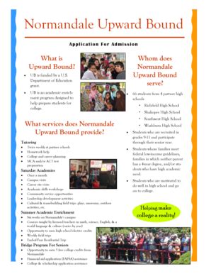Fillable Online normandale Normandale Upward Bound Application ...