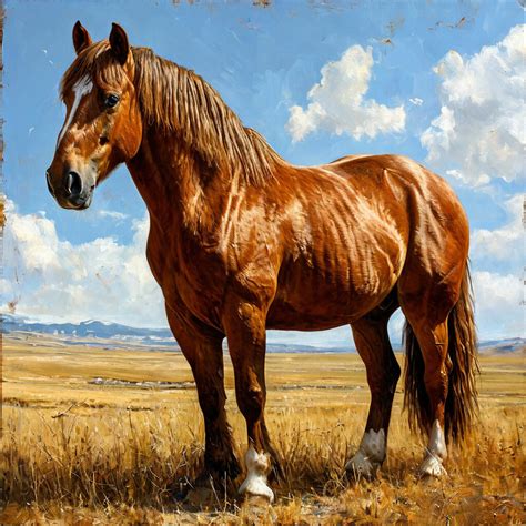 "A beautiful massive horse" — image created in Shedevrum