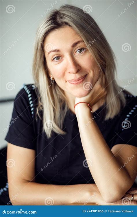 Successful Business Lady. Close-up Portrait of Face of Charming 40-year ...