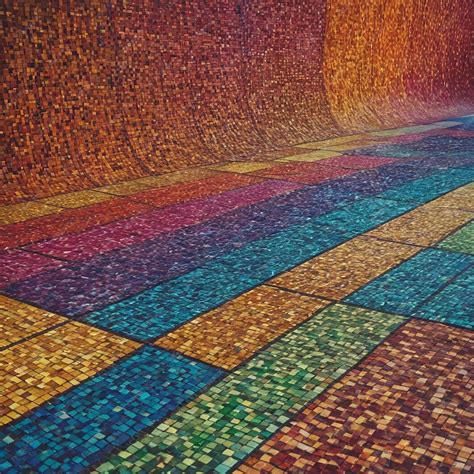 Premium Photo | A colorful tile floor with a rainbow colored pattern