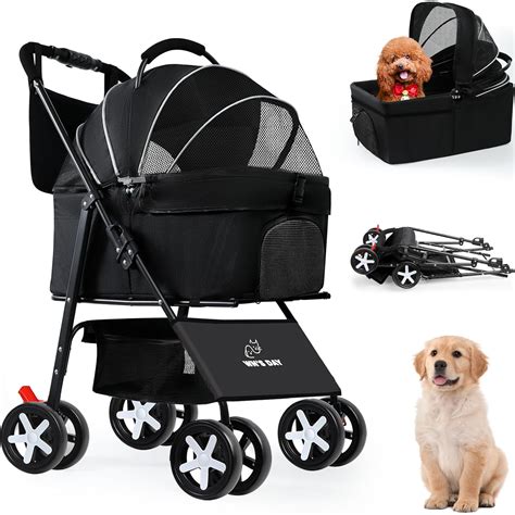 Amazon.com: 3 in 1 Pet Dog Stroller for Small Medium Dogs 10-50 lbs ...