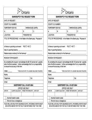 Fillable Online Cooksville File Storage Retrieval Request Form - OAIRP ...