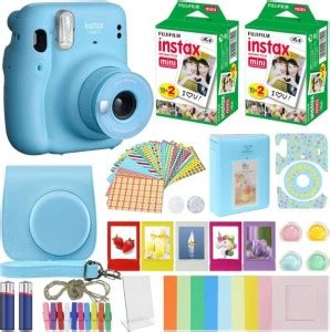 FUJIFILM Instax Mini 11 Mini 11 Sky blue with Film 10x4 & Case, Filters ...