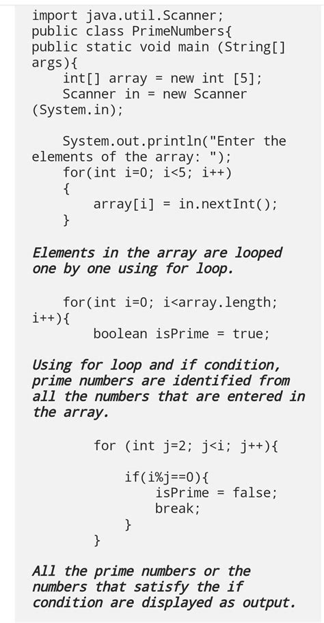 write a java program to print all the prime number in an array of n ...