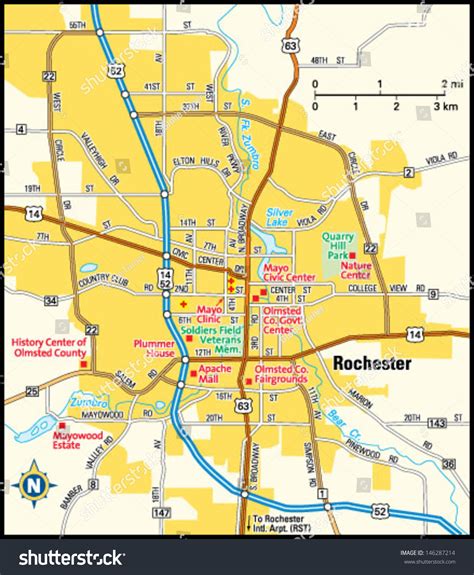 Rochester Minnesota Area Map Stock Vector (Royalty Free) 146287214 | Shutterstock