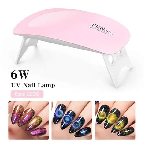 6W LED UV Nail Polish Dryer, Mini Foldable Nail Lamp, Nail Polish Drye ...