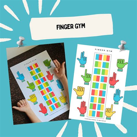 Finger Gym Worksheet to Increase Focus and Attention