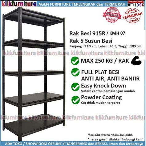 Promo Rak Besi Shelf Shelving Rack 5 Susun R915 Cicil 0% 3x - Kota ...