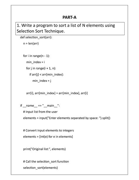 Ada Lab - notes - PART-A 1. Write a program to sort a list of N ...