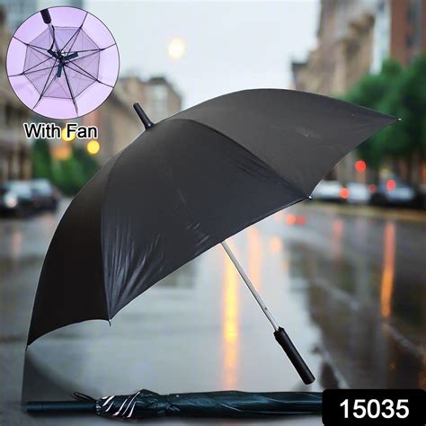 Sun Umbrella With Inside Fan & Power Bank Umbrellas For Summer (1 Pc ...