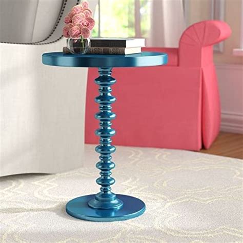 Dream Arts Shoppee Round Wooden Side Table for Living Room with ...