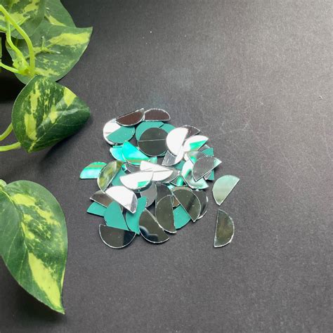 Glass Mirror Cutouts For Lippan Art - Semi circle