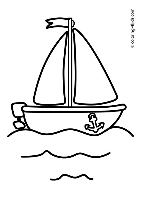 Boat, sailing ship coloring pages for kids (transportation) | Free ...